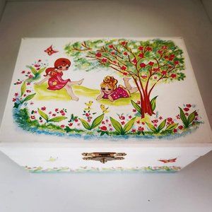 Vintage 1960s Jewelry box with music box and dancing ballerina